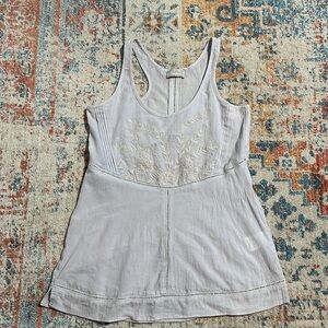 Wrap lavender racerback embroidered sleeveless top